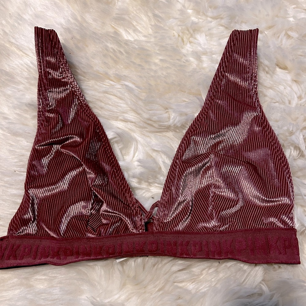 VS Pink dusty rose velvet bra sz L